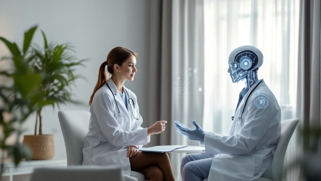 A medical team reviewing technology together, representing AI agent governance