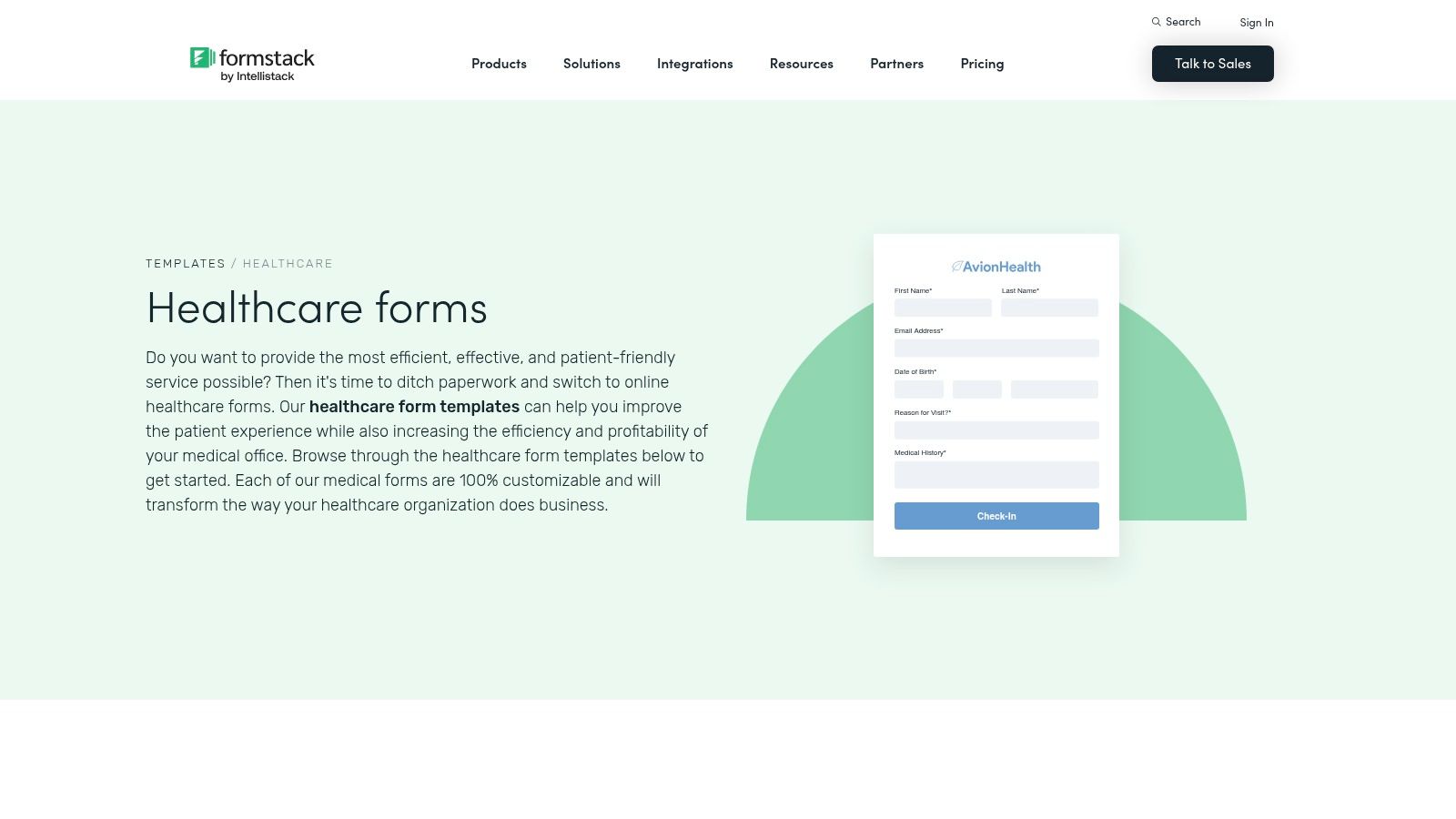 Formstack — Healthcare Form Templates