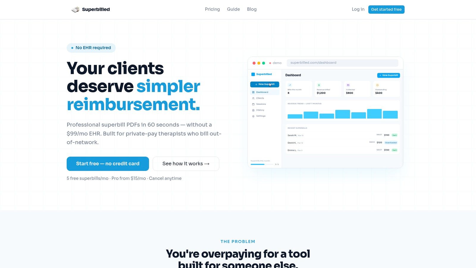 Superbilled – Instant superbill generator