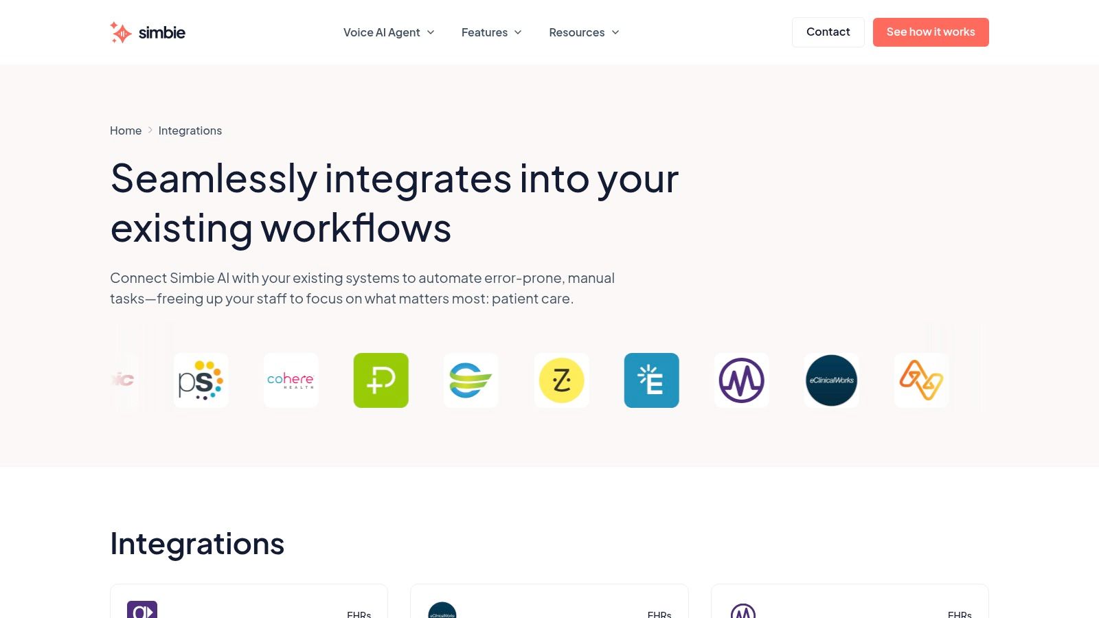 Screenshot from https://www.simbie.ai/integrations/